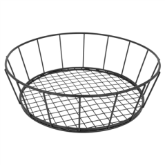 Image BASKET ROND  Ø 24,1x7 CM NOIR ACIER (12 UNITÉ) #1