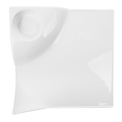 Image ASSIETTES CARRÉES  25,4x4,5 CM BLANC PORCELAINE (4 UNITÉ) #3