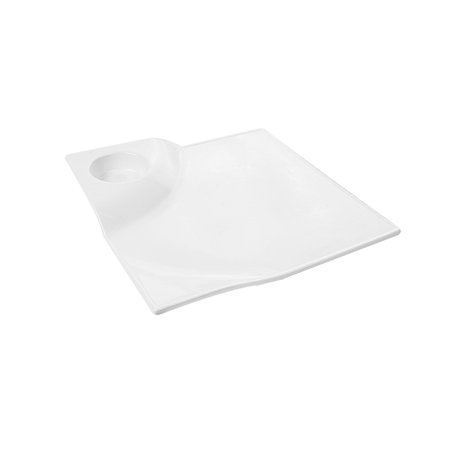 Image ASSIETTES CARRÉES  30,5x4 CM BLANC PORCELAINE (3 UNITÉ) #1