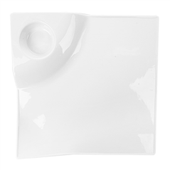 Image ASSIETTES CARRÉES  30,5x4 CM BLANC PORCELAINE (3 UNITÉ) #3