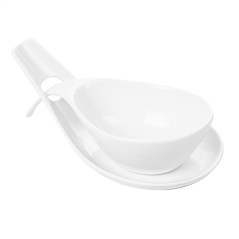 Image BOLS SOUPE AVEC SAUCIÈRE 23x10,5x5,2 CM BLANC PORCELAINE (6 UNITÉ) #1