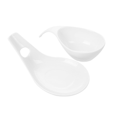 Image BOLS SOUPE AVEC SAUCIÈRE  23x10,5x5,2 CM BLANC PORCELAINE (6 UNITÉ) #4