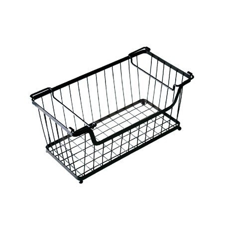 Image PANIER STACKABLE A/ANSES  33x27,5x22,7 CM NOIR ACIER (12 UNITÉ) #1