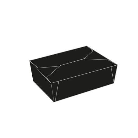 Image BOÎTES AMÉRICAINES MICRO-ONDABLES 1350 ML 350 G/M2+PP 15,3x12,1x6,4 CM NOIR CARTON (50 UNITÉ) #1