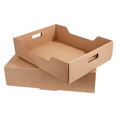 Image PLATEAUX "TRAITEUR" GRAND + ÉTUI  400 G/M2 45,5x34x11,5 CM HAVANE KRAFT (25 UNITÉ) #5