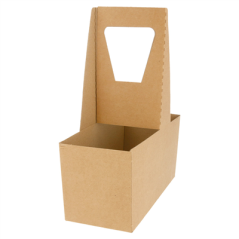 Image PORTE-GOBELETS, 2 GOBELETS  300 G/M2 18x8x24 CM NATUREL CARTON ONDULÉ MICROCANAL (200 UNITÉ) #1