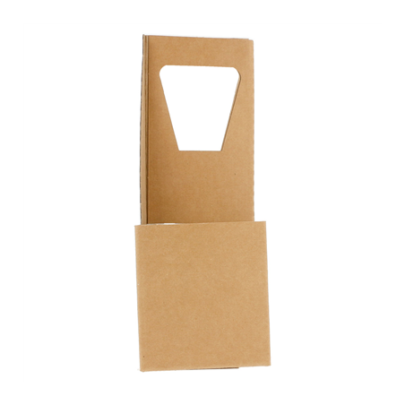 PORTE-GOBELETS, 2 GOBELETS  300 G/M2 18x8x24 CM NATUREL CARTON ONDULÉ MICROCANAL (200 UNITÉ)