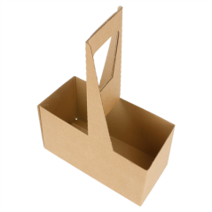 Image PORTE-GOBELETS, 2 GOBELETS  300 G/M2 18x8x24 CM NATUREL CARTON ONDULÉ MICROCANAL (200 UNITÉ) #3