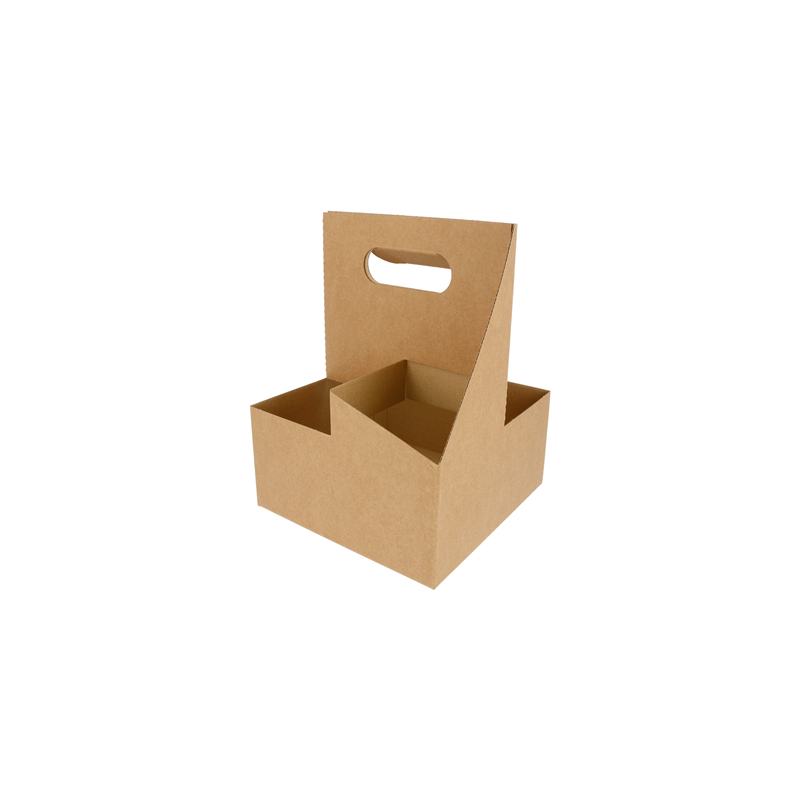 PORTE-GOBELETS, 4 GOBELETS 330 G/M2 18x18x24 CM NATUREL CARTON ONDULÉ MICROCANAL (200 UNITÉ) PORTE-GOBELETS, 4 GOBELETS 330 G/M2 18x18x24 CM NATUREL CARTON ONDULÉ MICROCANAL (200 UNITÉ)