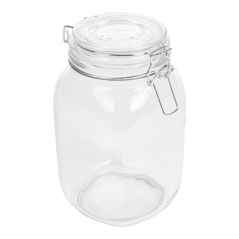 Image POT STOCKAGE + FERMETURE CLIP 'WAKI GLASS' 1,5 L Ø 10,5x19,5 CM TRANSPARENT VERRE (12 UNITÉ) #1