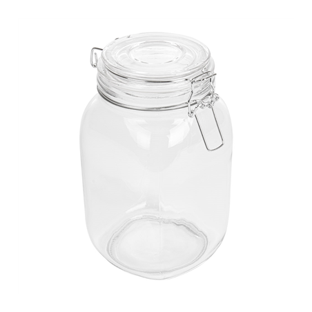 Image POT STOCKAGE + FERMETURE CLIP 'WAKI GLASS' 1,5 L Ø 10,5x19,5 CM TRANSPARENT VERRE (12 UNITÉ) #1
