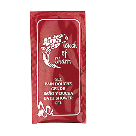 SACHETS GEL DOUCHE 'TOUCH OF CHARM' 10 ML 10x5 CM BORDEAUX PET (1000 UNITÉ)