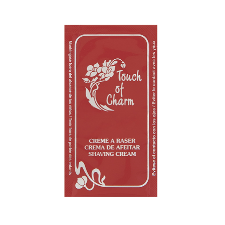Image SACHETS CRÈME À RASER 'TOUCH OF CHARM' 5 ML 8x4,5 CM BORDEAUX PET (2000 UNITÉ) #1