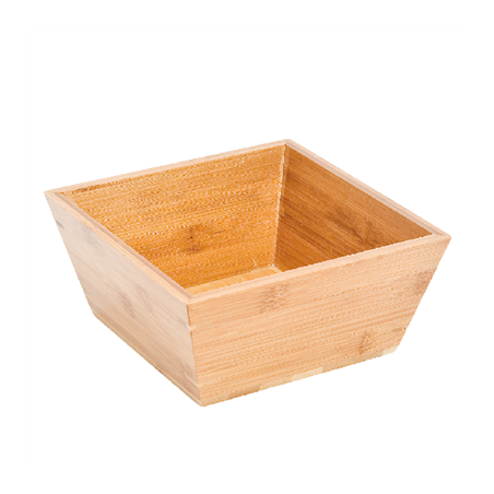 Image BOL CARRÉ 3500 ML 24,1x24,1x10,2 CM NATUREL BAMBOU (1 UNITÉ) #1