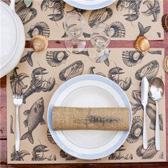 SETS DE TABLE OFFSET "MER" 70 G/M2 31x43 CM QUADRICHROMIE KRAFT (2000 UNITÉ)