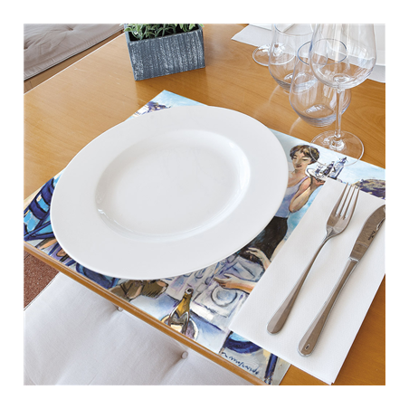 SETS DE TABLE OFFSET 'BUENOS DÍAS MEDITERRÁNEO" 70 G/M2 31x43 CM QUADRICHROMIE PAPIER (2000 UNITÉ)