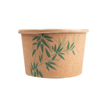 POTS À GLACES 'FEEL GREEN' 120 ML 210 + 18 PE G/M2 Ø7,7x4,7 CM MARRON CARTON (2000 UNITÉ)