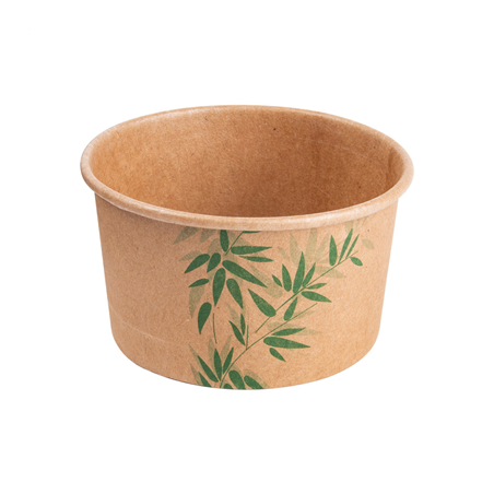 Image POTS À GLACES 'FEEL GREEN' 180 ML 250 + 18 PE G/M2 Ø8,7x5,2 CM MARRON CARTON (2000 UNITÉ) #1