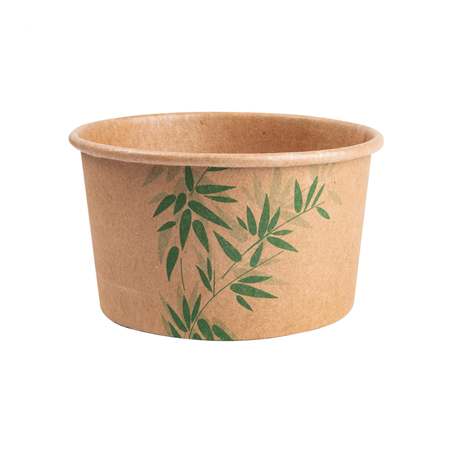 POTS À GLACES 'FEEL GREEN' 180 ML 250 + 18 PE G/M2 Ø8,7x5,2 CM MARRON CARTON (2000 UNITÉ)