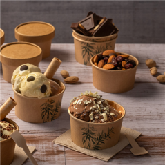 Image POTS À GLACES 'FEEL GREEN' 180 ML 250 + 18 PE G/M2 Ø8,7x5,2 CM MARRON CARTON (2000 UNITÉ) #4