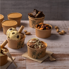 Image POTS À GLACES 'FEEL GREEN' 240 ML 250 + 18 PE G/M2 Ø9,4x5,5 CM MARRON CARTON (2000 UNITÉ) #4