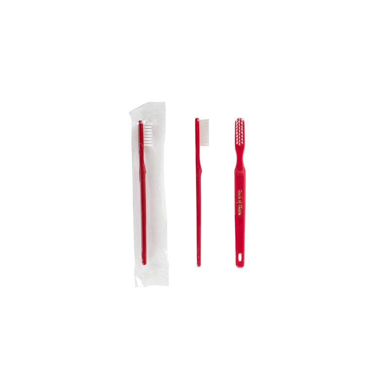 BROSSES À DENTS EN SACHETS 'TOUCH OF CHARM'  15,5x1x1,5 CM BORDEAUX PS (100 UNITÉ)