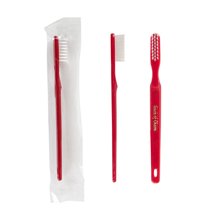 Image BROSSES À DENTS EN SACHETS 'TOUCH OF CHARM'  15,5x1x1,5 CM BORDEAUX PS (100 UNITÉ) #1