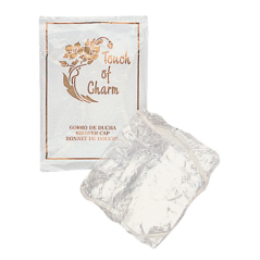 Image BONNETS DOUCHE 'TOUCH OF CHARM'  25 CM TRANSPARENT PE (200 UNITÉ) #1
