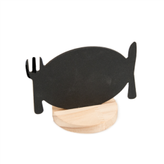 Image ARDOISES DE TABLE + SUPPORT  12,7x8 CM NOIR BOIS (1 UNITÉ) #1