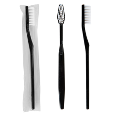 Image BROSSES À DENTS EN SACHETS 15,5x1x1,5 CM NOIR PS (100 UNITÉ) #1