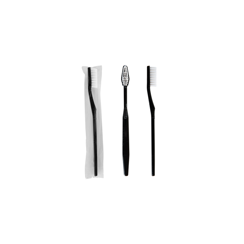 BROSSES À DENTS EN SACHETS  15,5x1x1,5 CM NOIR PS (100 UNITÉ)