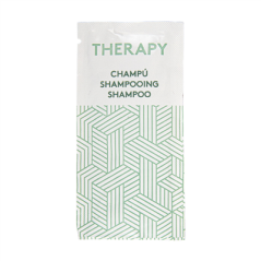 Image SACHETS SHAMPOOING 'THERAPY' 10 ML 10x5 CM BLANC CELLULOSE (1000 UNITÉ) #1