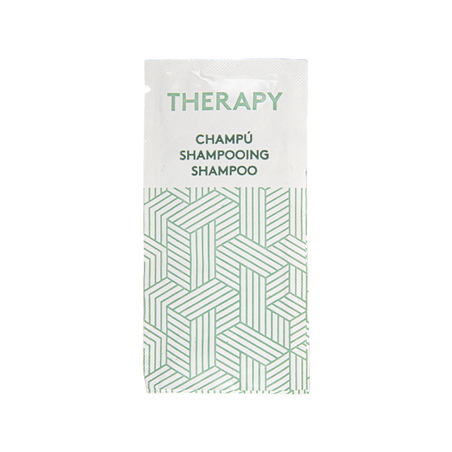 Image SACHETS SHAMPOOING 'THERAPY' 10 ML 10x5 CM BLANC CELLULOSE (1000 UNITÉ) #1