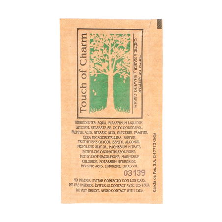SACHETS CRÈME À RASER 'FEEL GREEN' 5 ML 8x4,5 CM NATUREL KRAFT (2000 UNITÉ)