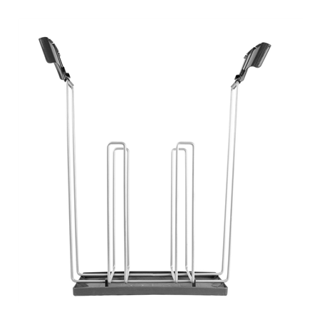 SUPPORT DE SACS COMPOSTABLES  27x13x39 CM ARGENTE (1 UNITÉ)