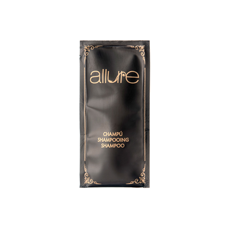 Image SACHETS SHAMPOOING 'ALLURE' 10 ML 10x5 CM NOIR PET (1000 UNITÉ) #1