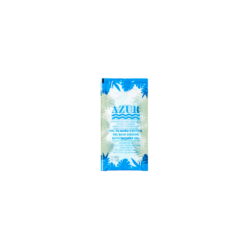 SACHETS GEL BAIN 'AZUR' 10 ML 10x5 CM TRANSPARENT (1000 UNITÉ)