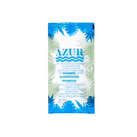 Image SACHETS SHAMPOOING 'AZUR' 10 ML 10x5 CM TRANSPARENT (1000 UNITÉ) #1