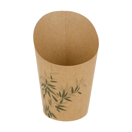 Image GOBELETS A FRITES OUVERTS 'FEEL GREEN' 9 OZ - 270 ML 200 + 25PE G/M2 Ø7x10,5 CM MARRON CARTON (100 UNITÉ) #1