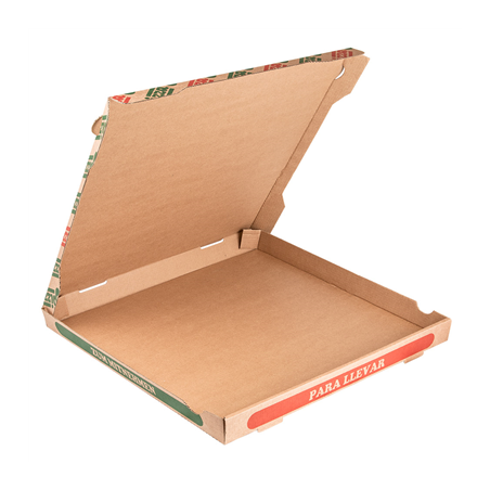 BOÎTES À PIZZA  350 G/M2 40x40x3,5 CM NATUREL CARTON MICROCANAL (100 UNITÉ)