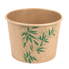 Image POTS 'FEEL GREEN' 500 ML 280 + 18 PE G/M2 Ø11x8,2 CM MARRON KRAFT (500 UNITÉ) #1