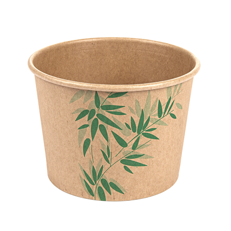 Image POTS 'FEEL GREEN' 500 ML 280 + 18 PE G/M2 Ø11x8,2 CM MARRON KRAFT (500 UNITÉ) #1