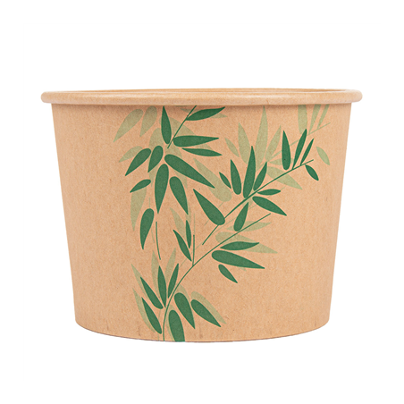 POTS 'FEEL GREEN' 500 ML 280 + 18 PE G/M2 Ø11x8,2 CM MARRON KRAFT (500 UNITÉ)