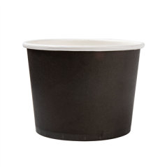 POTS 500 ML 280 + 18 PE G/M2 Ø11x8,2 CM NOIR CARTON (500 UNITÉ)