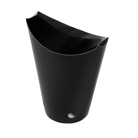 Image GOBELETS À FRITES AVEC FERMETURE 12 OZ - 360 ML 220 + 18PE G/M2 6,7x12,5 CM NOIR CARTON (100 UNITÉ) #1