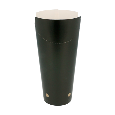 GOBELETS À FRITES AVEC FERMETURE 22 OZ - 660 ML 220 + 18PE G/M2 8,5x18 CM NOIR CARTON (50 UNITÉ)
