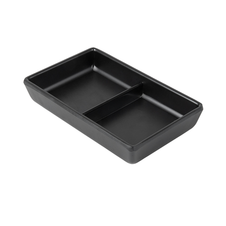 Image RÉCIPIENTS 2 COMPARTIMENTS 'ASAMI WARE'  13,1x8,8x2,5 CM NOIR MÉLAMINE (12 UNITÉ) #1