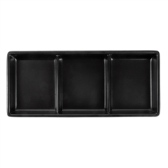 RÉCIPIENTS 3 COMPARTIMENTS 'ASAMI WARE' 19,8x8,8x2,5 CM NOIR MÉLAMINE (15 UNITÉ)