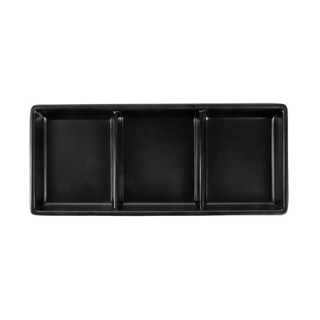 RÉCIPIENTS 3 COMPARTIMENTS 'ASAMI WARE'  19,8x8,8x2,5 CM NOIR MÉLAMINE (15 UNITÉ)