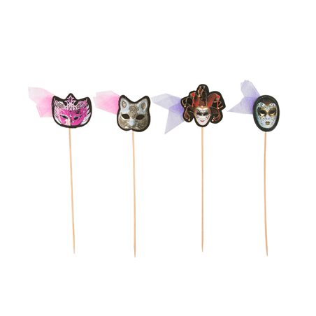 Image DÉCORATIONS GLACES "MASQUES"  18 (h) CM ASSORTI BOIS (100 UNITÉ) #1